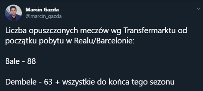 OPUSZCZONE mecze przez kontuzje: Dembele w Barcy VS Bale w Realu